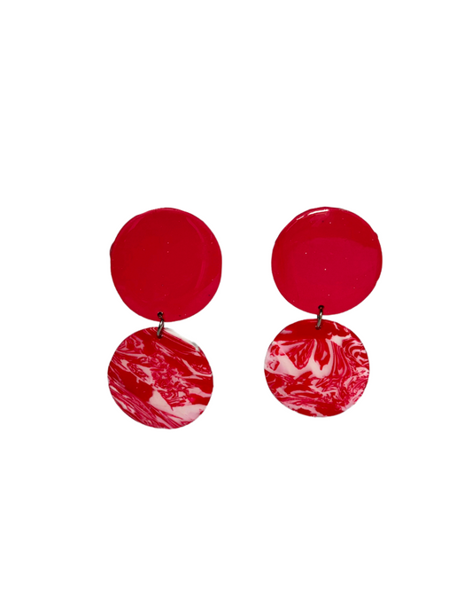 Pendientes Circular Rojo
