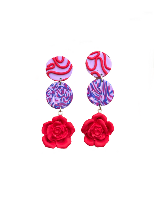 Pendientes California Rojo